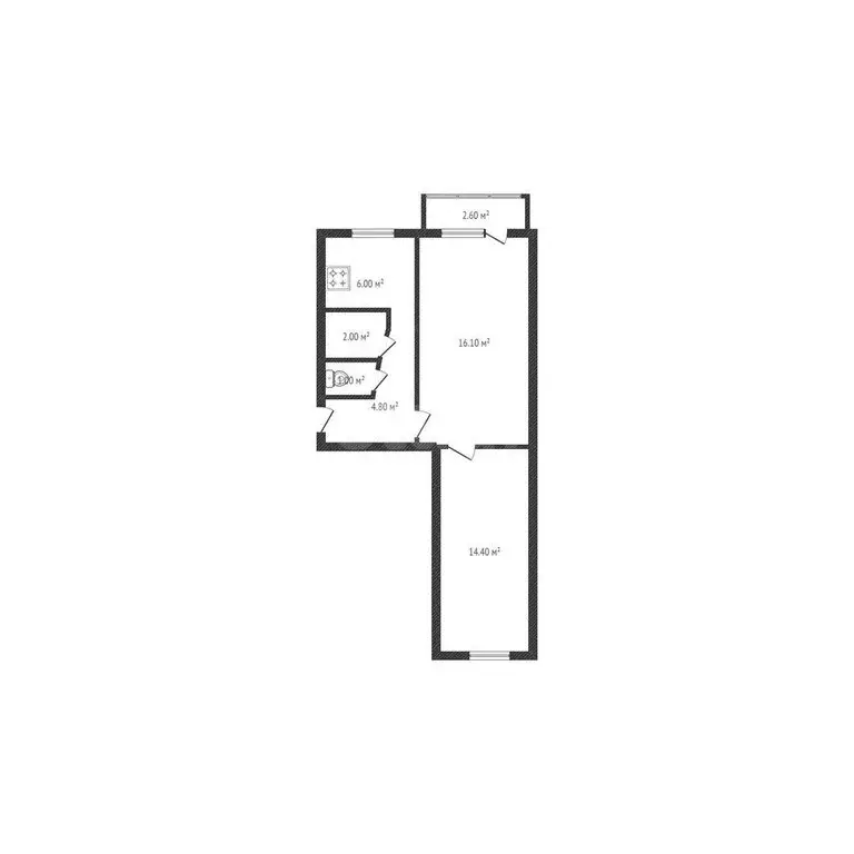 2-комнатная квартира: Салават, улица Калинина, 6 (39.9 м) - Фото 1