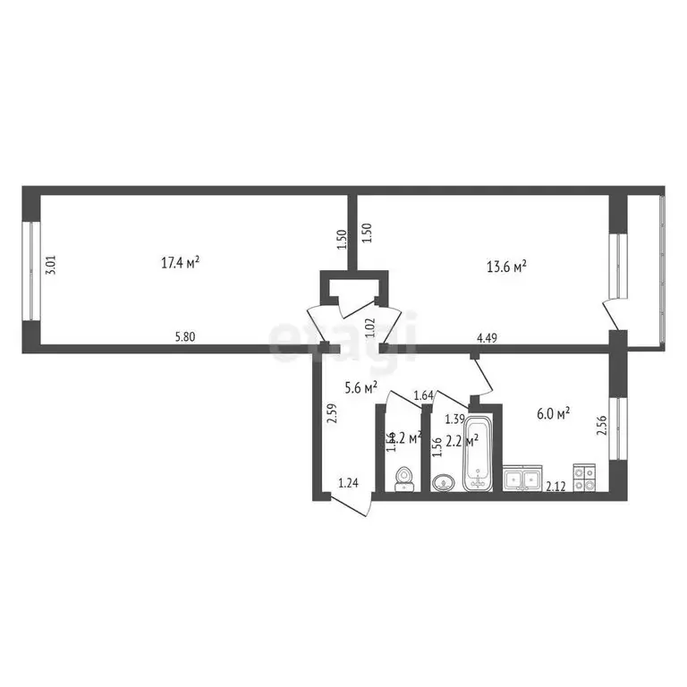 2-комнатная квартира: Петрозаводск, Советская улица, 25 (48.2 м) - Фото 0