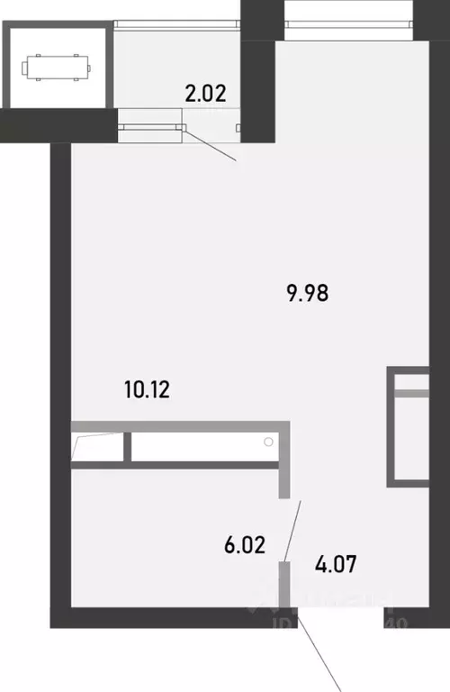 Студия Тульская область, Тула Премьер Парк жилой комплекс (32.21 м) - Фото 2
