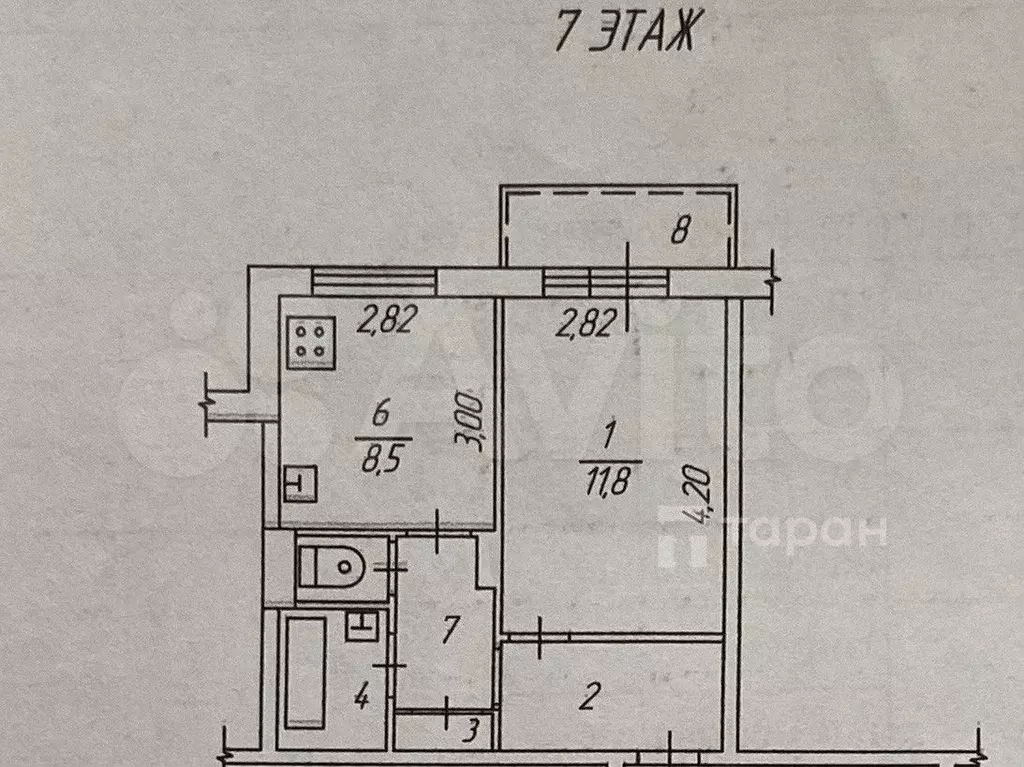 1-к. квартира, 31 м, 7/9 эт. - Фото 0