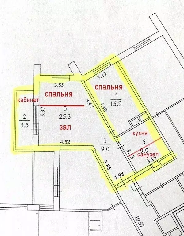 2-к кв. Московская область, Мытищи Новомытищинский просп., 41А (60.1 ... - Фото 2