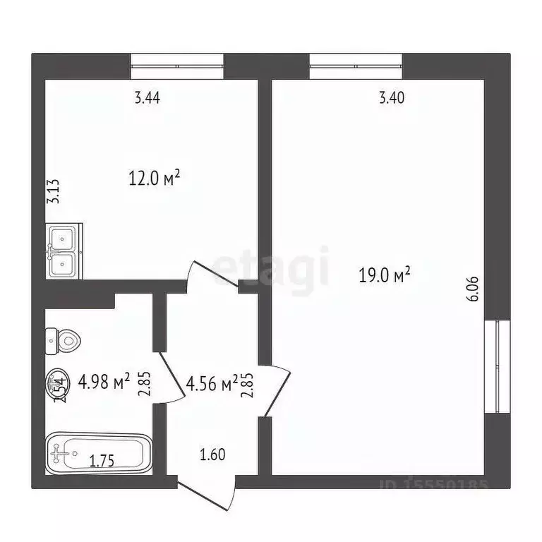 1-к кв. Самарская область, Самара Демократическая ул., 136А (40.6 м) - Фото 1