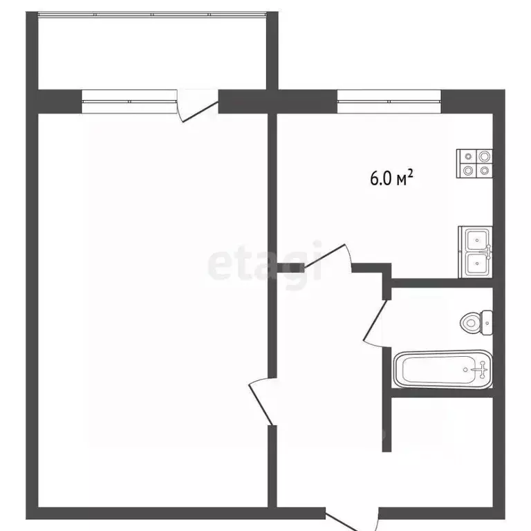 1-к кв. Саратовская область, Балашов Шоссейная ул., 10Б (31.9 м) - Фото 2