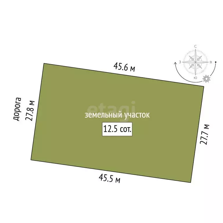 Участок в Вишенное, Заречная улица (12.5 м) - Фото 1