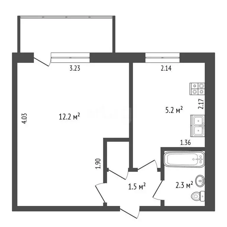 1-комнатная квартира: Симферополь, Заводской переулок, 31 (22 м) - Фото 1