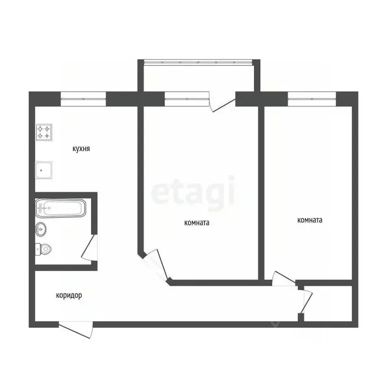 2-к кв. Курганская область, Курган ул. Карла Маркса, 60/19 (40.9 м) - Фото 2