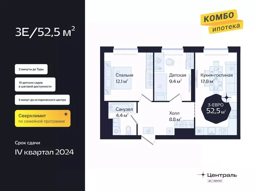 2-к кв. Тюменская область, Тюмень Новгородская ул., 22 (52.5 м) - Фото 0