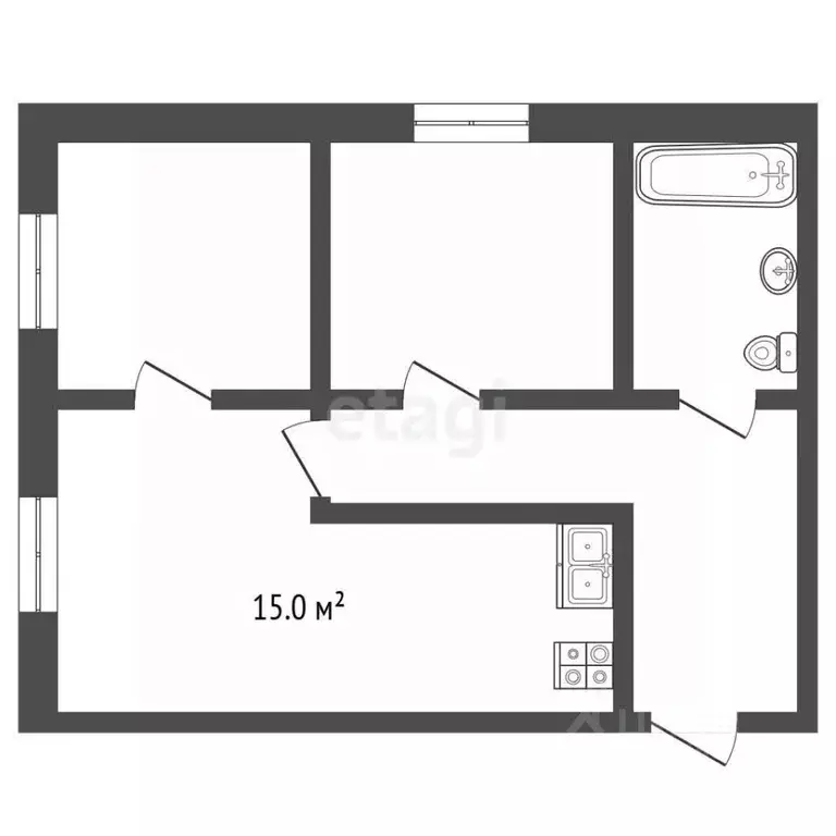 2-к кв. Крым, Евпатория просп. Ленина, 68к42 (45.4 м) - Фото 2