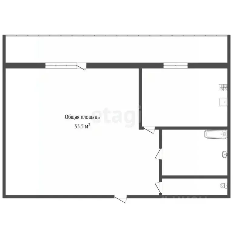 1-к кв. Кемеровская область, Юрга Фестивальная ул., 3 (35.5 м) - Фото 2