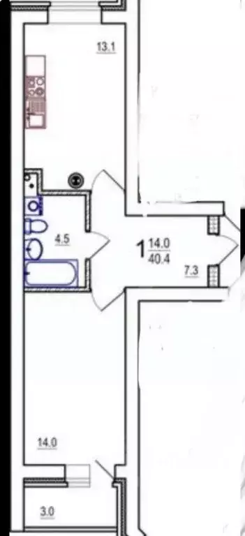 1-к кв. Тверская область, Тверь бул. Гусева, 62 (40.4 м) - Фото 2