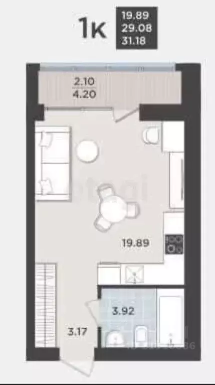 Студия Калининградская область, Калининград Арсенальная ул., 31к2 ... - Фото 2