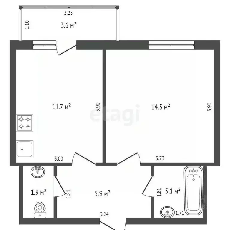 2-к кв. Ростовская область, Ростов-на-Дону ул. Еременко, 112 (40.0 м) - Фото 1