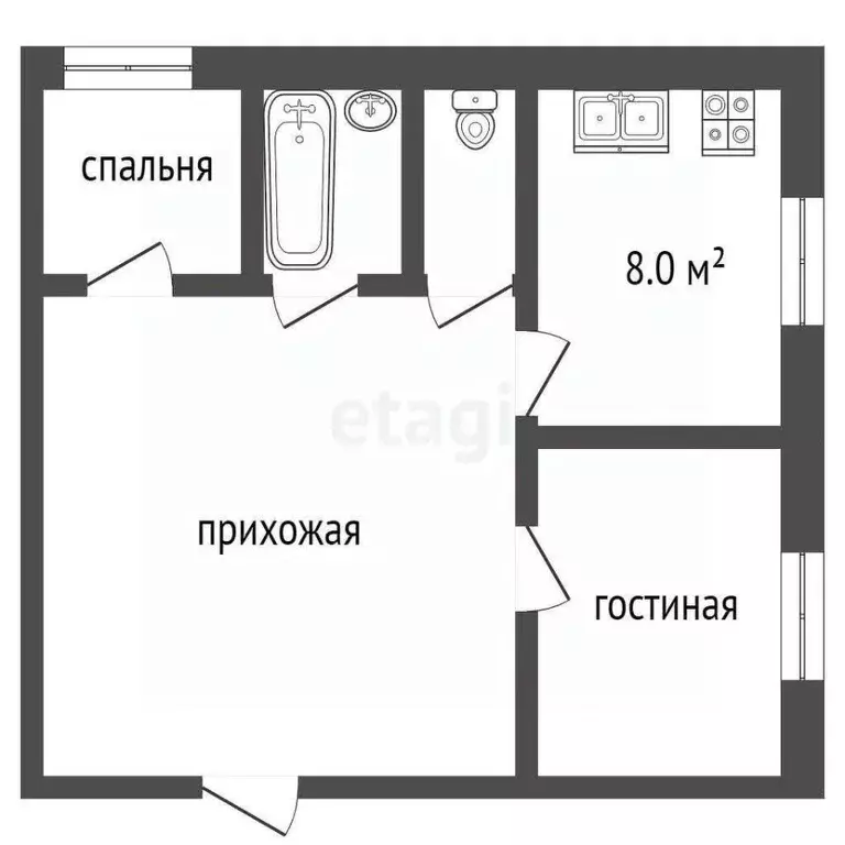 2-к кв. Пермский край, Чернушка Красноармейская ул., 90 (48.8 м) - Фото 1