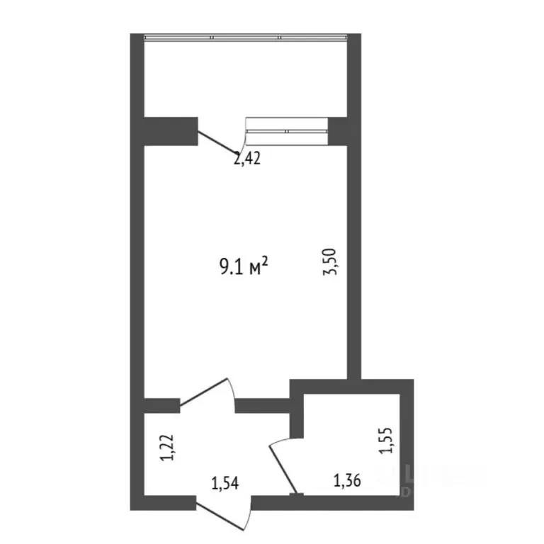 Студия Тюменская область, Тюмень Олимпийская ул., 24 (13.3 м) - Фото 2