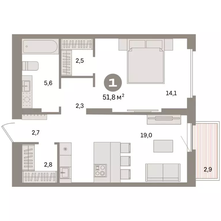 1-комнатная квартира: Екатеринбург, жилой район Сортировочный, ... - Фото 1