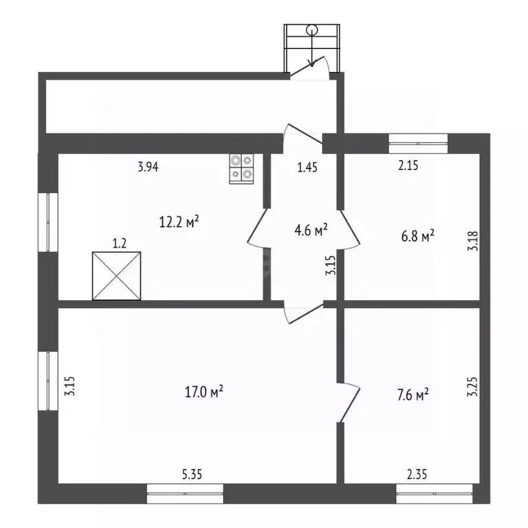 2-к кв. Хабаровский край, Комсомольск-на-Амуре Ладожская ул., 21 (48.2 ... - Фото 2
