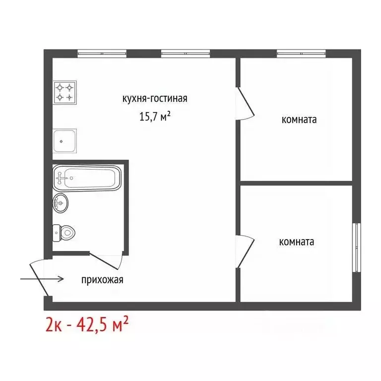 2-к кв. Свердловская область, Екатеринбург ул. Данилы Зверева, 16 ... - Фото 2