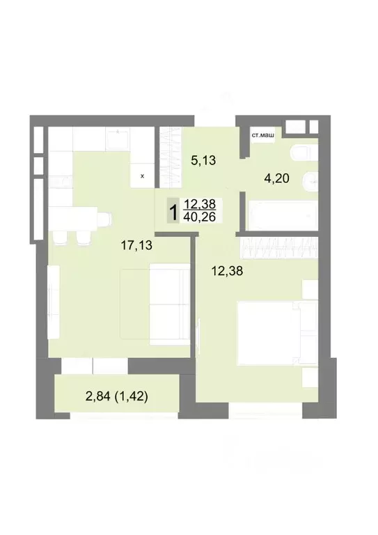 1-к кв. Свердловская область, Екатеринбург ул. Тенистая, 8с5 (40.26 м) - Фото 1