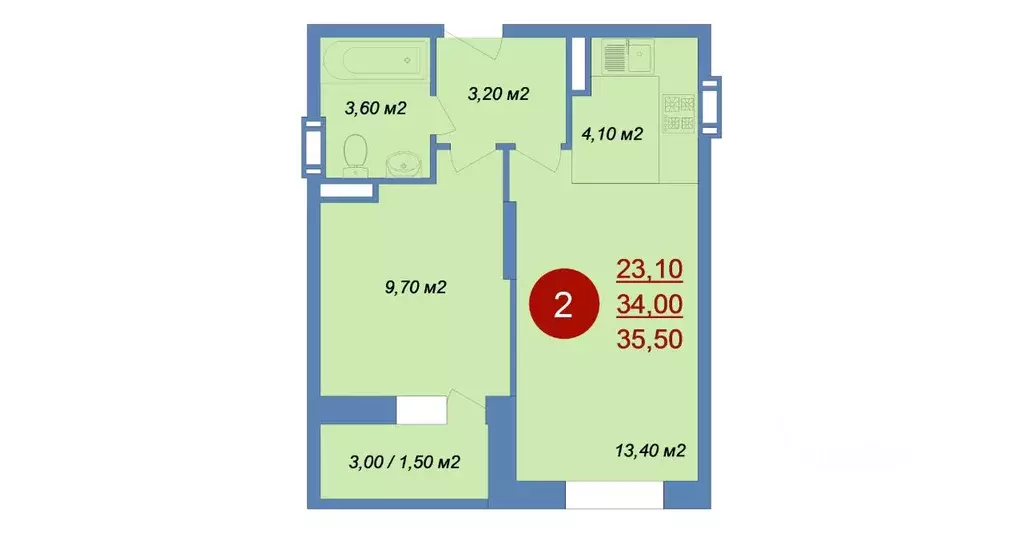 2-к кв. Московская область, Люберцы городской округ, д. Островцы, ... - Фото 1