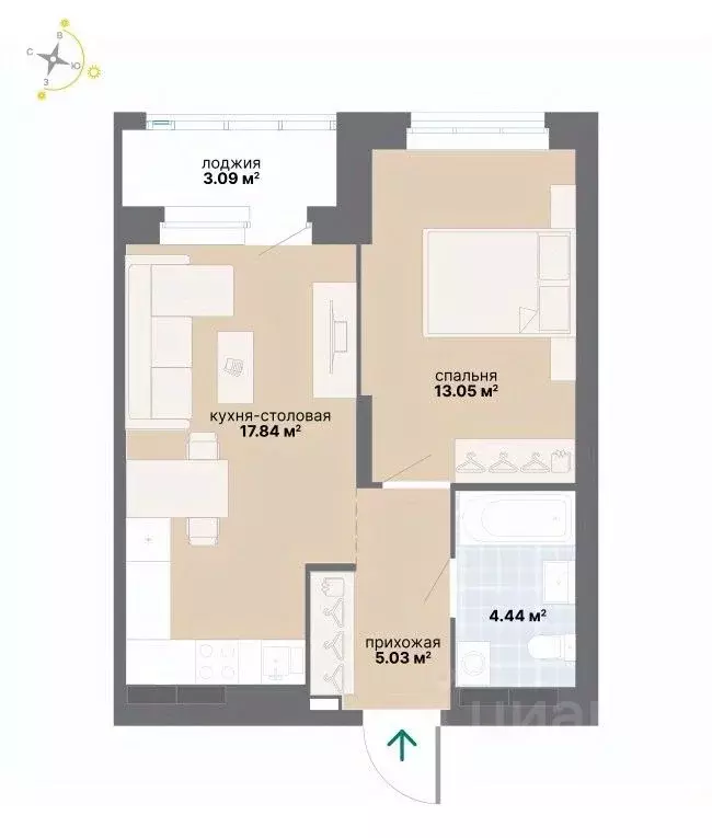 1-к кв. Свердловская область, Екатеринбург Южный жилрайон, Лайв жилой ... - Фото 1