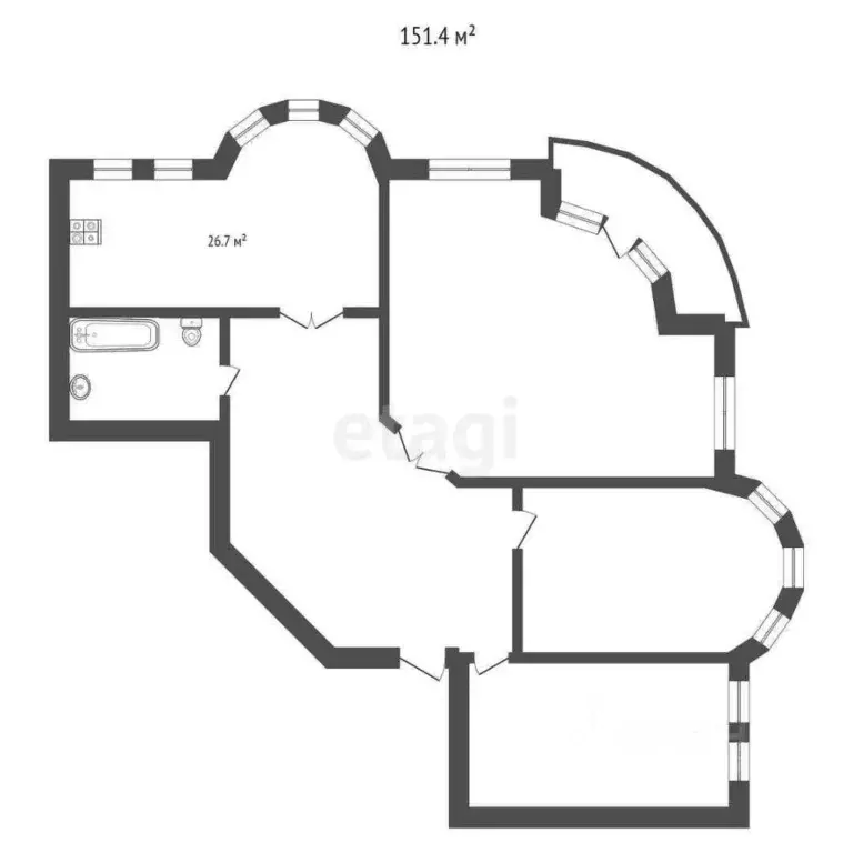 3-к кв. Ставропольский край, Кисловодск ул. 8 Марта (151.4 м) - Фото 1