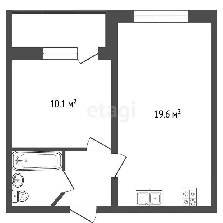 1-комнатная квартира: Анапа, улица Ленина, 233 (37.8 м) - Фото 1