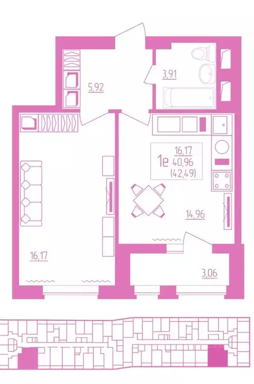 1-к кв. Мордовия, Саранск ул. Косарева, 15А (42.49 м) - Фото 1