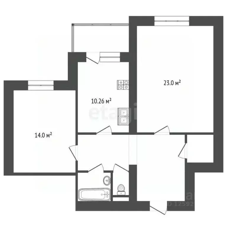 2-к кв. Тамбовская область, Тамбов Астраханская ул., 195к3 (64.6 м) - Фото 1