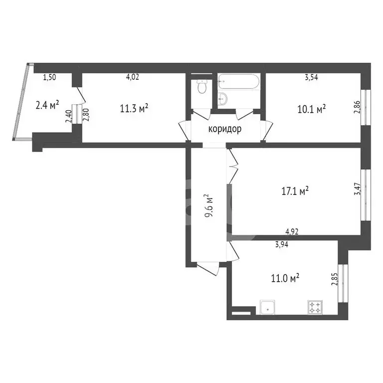 3-комнатная квартира: Омск, Краснознамённая улица, 26к4 (64 м) - Фото 0