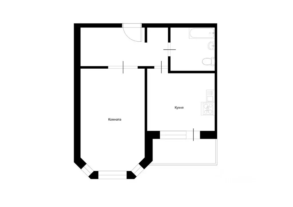 1-к кв. Москва, Москва, Московский г. 3-й мкр, 6 (41.9 м) - Фото 2
