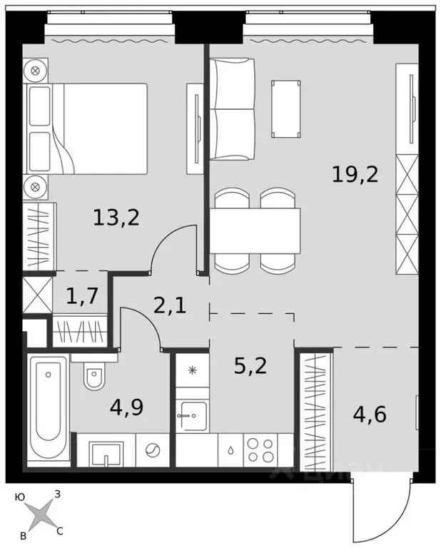 2-к кв. Москва 3-й Хорошевский проезд, 3А (50.9 м) - Фото 2