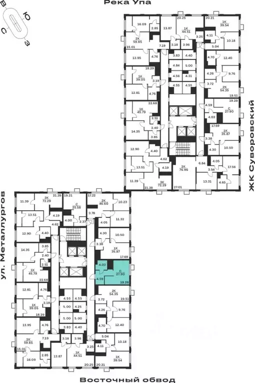 Студия Тульская область, Тула Парк Патриот жилой комплекс (27.9 м) - Фото 2