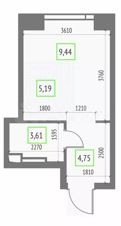 Квартира-студия, 23 м, 30/57 эт. - Фото 1