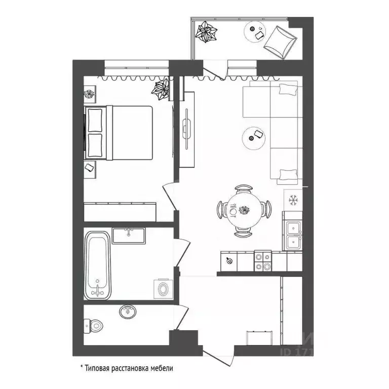 1-к кв. Хабаровский край, Хабаровск ул. Дикопольцева, 47/1к2 (45.6 м) - Фото 2
