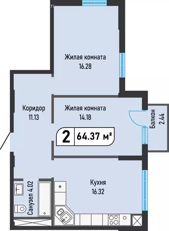 2-комнатная квартира: Железноводск, посёлок Иноземцево, улица Рядового ... - Фото 0