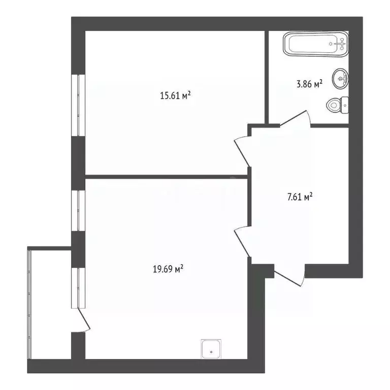 1-к кв. Красноярский край, Красноярск ул. Петра Подзолкова, 12 (46.9 ... - Фото 2
