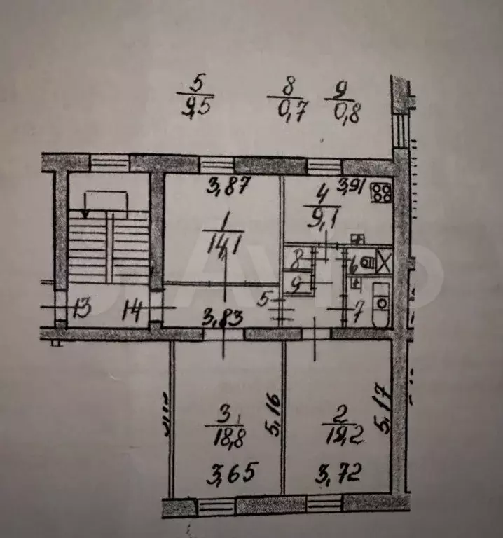 3-к. квартира, 76,4 м, 3/4 эт. - Фото 0