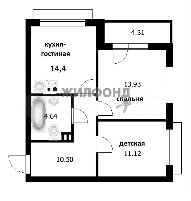 3-к. квартира, 59 м, 11/23 эт. - Фото 0