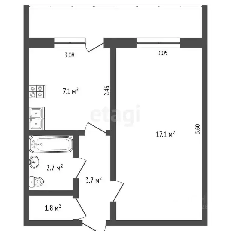 1-к кв. Владимирская область, Муром ул. Серова, 38 (34.7 м) - Фото 1