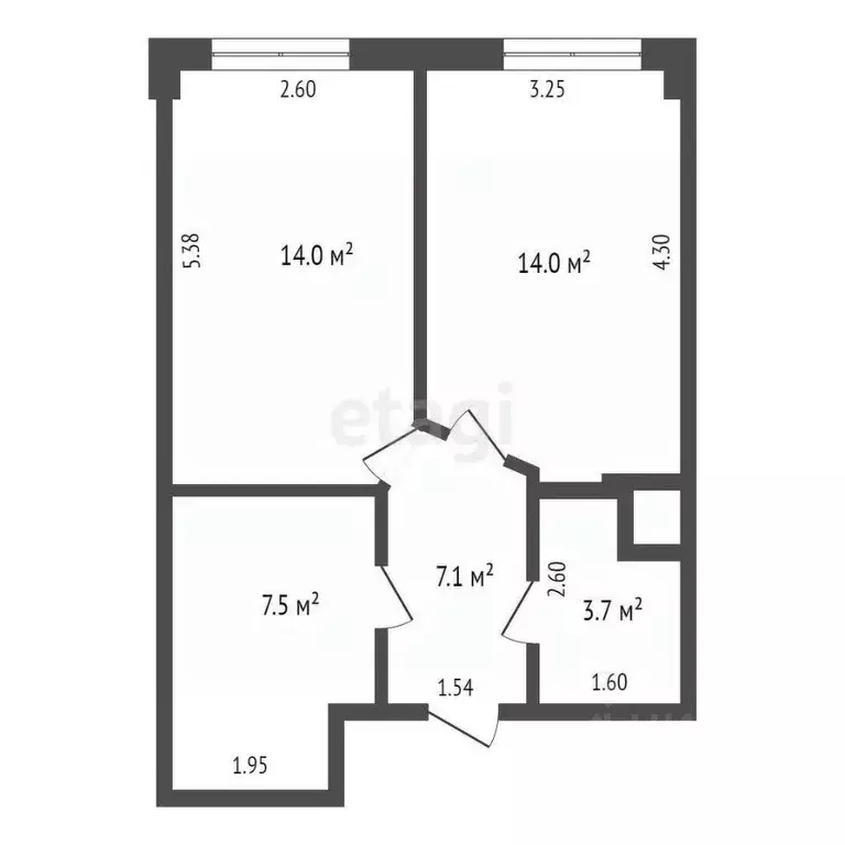 1-к кв. Ямало-Ненецкий АО, Новый Уренгой Ягельный мкр, ул. Южная, 52А ... - Фото 2