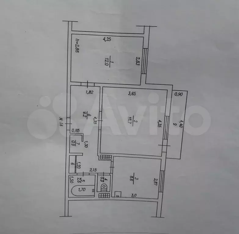 2-к. квартира, 51 м, 4/9 эт. - Фото 0