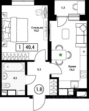 1-к кв. Московская область, Пушкино Пушкино Град жилой комплекс, к2 ... - Фото 1