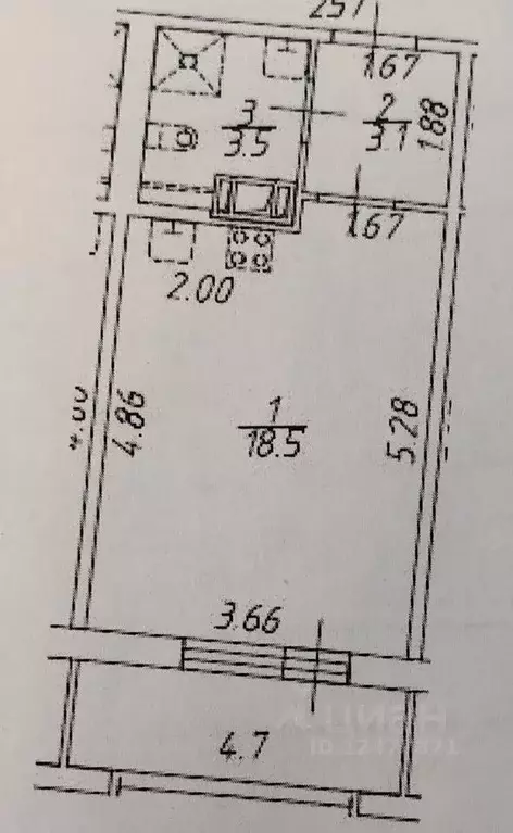Студия Санкт-Петербург Уральская ул., 25 (25.1 м) - Фото 1
