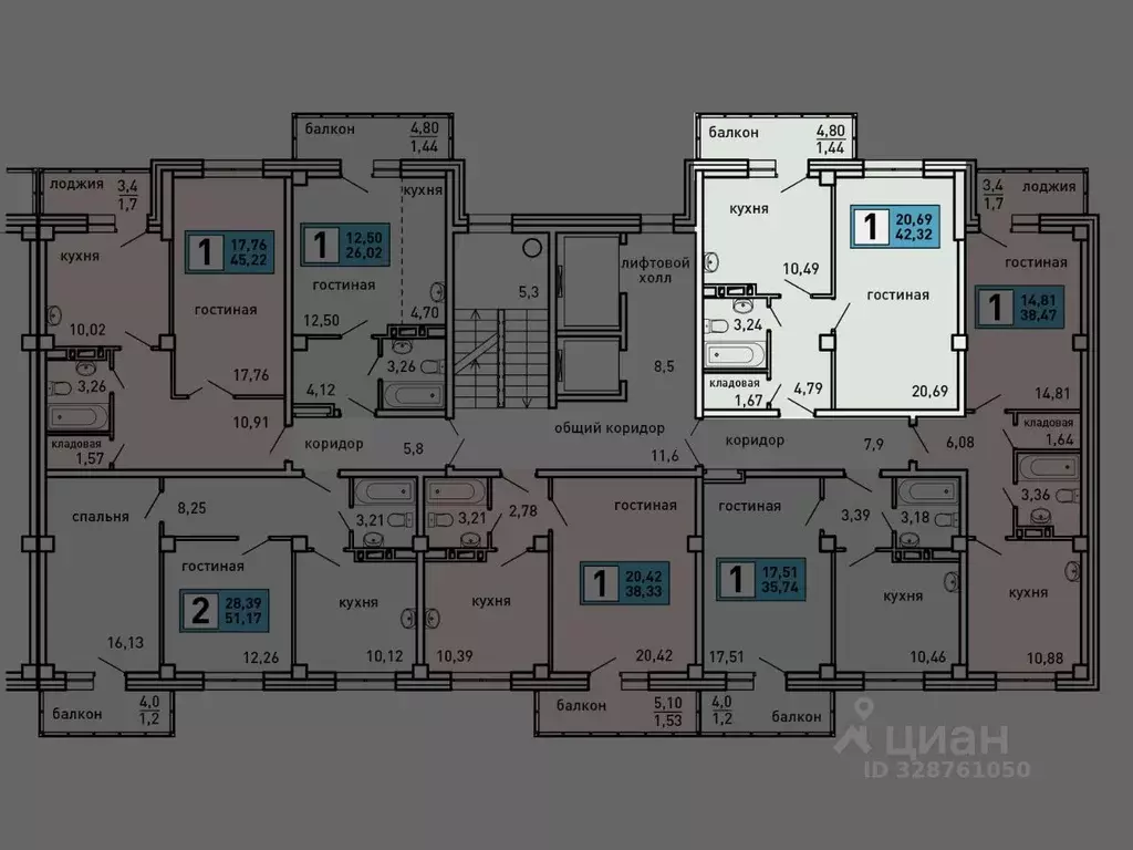 1-к кв. Красноярский край, Сосновоборск просп. Мира, 17 (42.0 м) - Фото 1