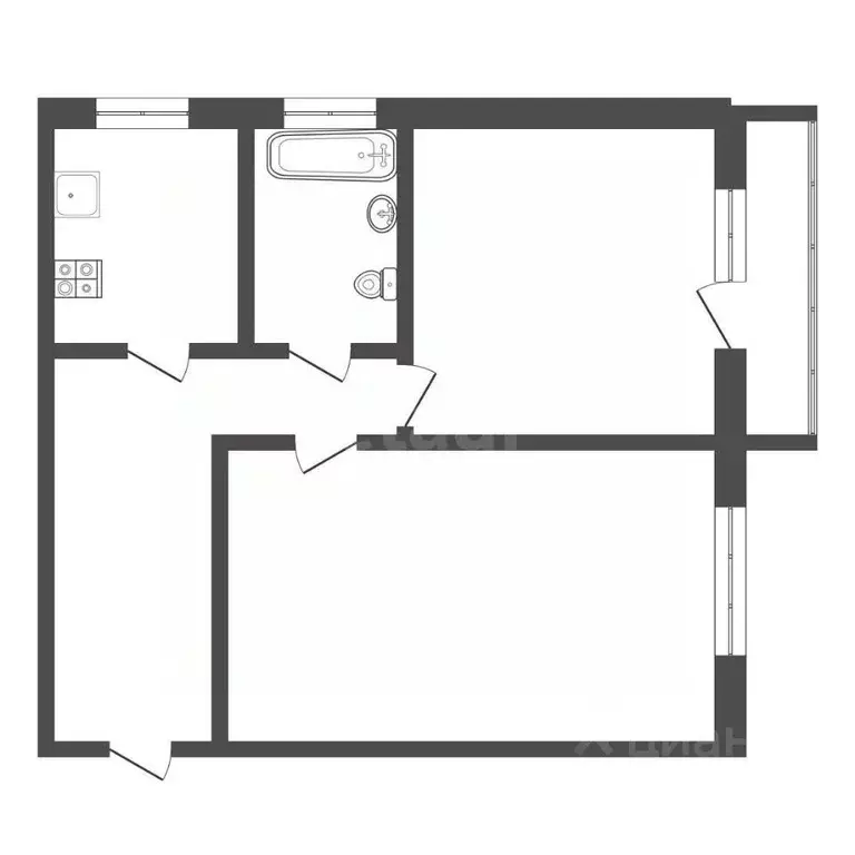 2-к кв. Тульская область, Тула пос. Скуратовский, пос. Южный, ул. ... - Фото 2