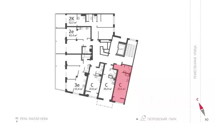 Студия Санкт-Петербург Ремесленная ул., 15 (27.5 м) - Фото 1