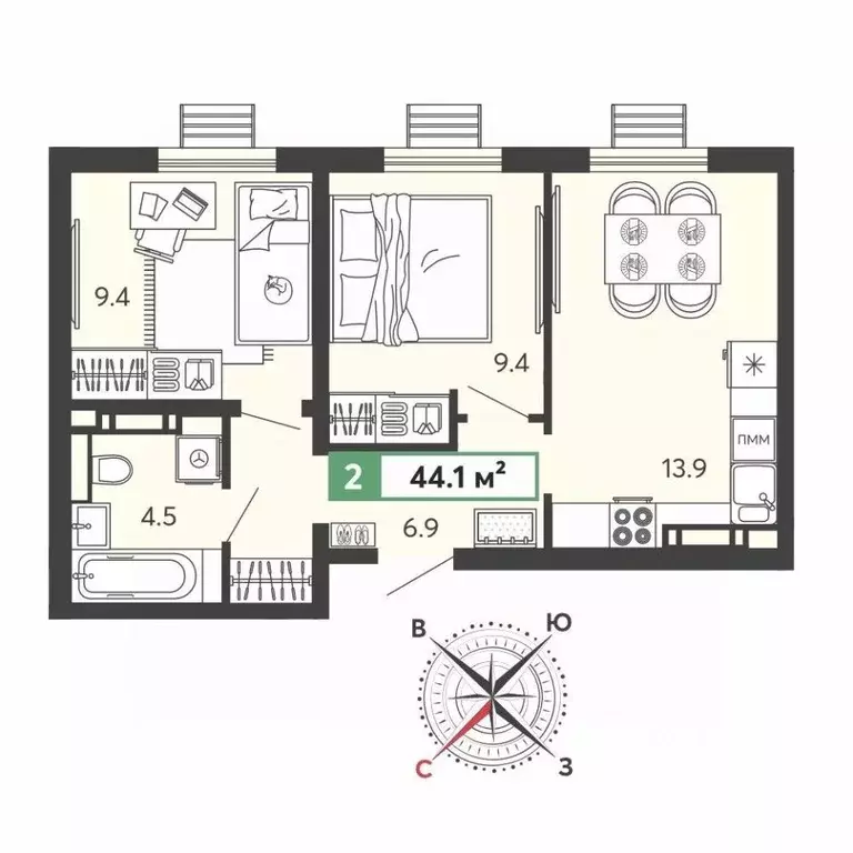 2-к кв. Пензенская область, Пензенский район, Засечный сельсовет, с. ... - Фото 1