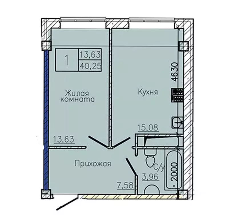 1-к кв. Ставропольский край, Пятигорск  (40.25 м) - Фото 1