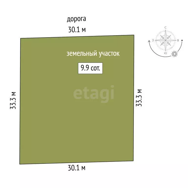 Участок в Молодёжное, СНТ Аграрник, Уютная улица (9.89 м) - Фото 1