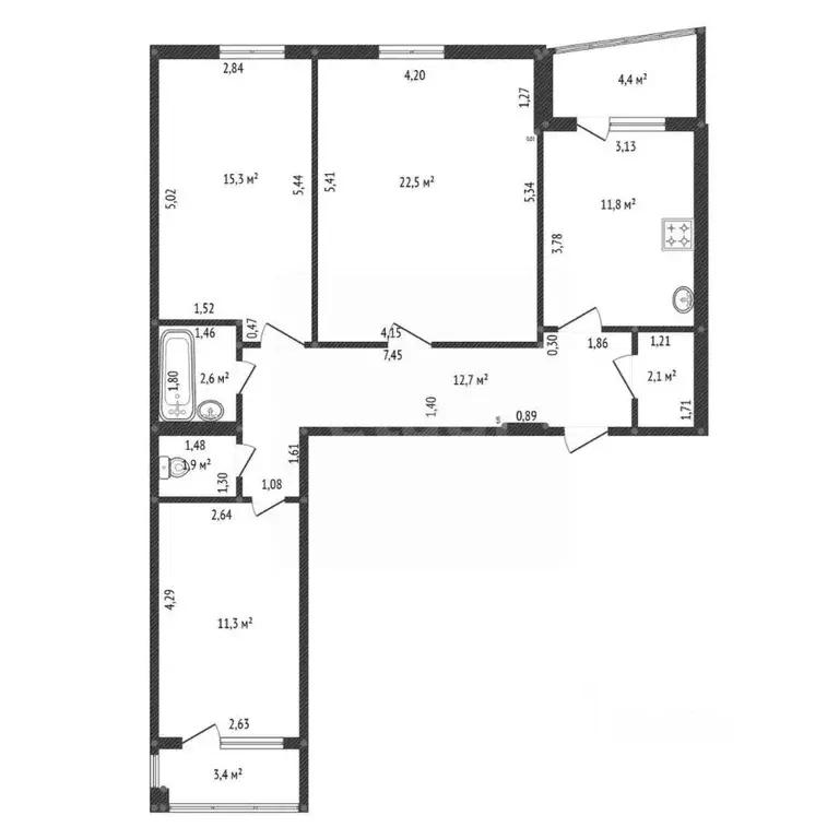 3-к кв. Башкортостан, Уфа Российская ул., 47 (80.0 м) - Фото 2